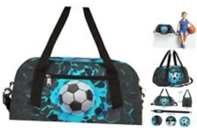 3D Light Wall Soccer Pattern Gym Duffle Bag for Kids,Sports Bag for Football