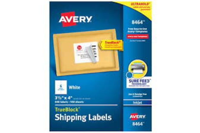 TrueBlock Shipping Labels, Sure Feed Technology, Permanent Adhesive, 3-1/3