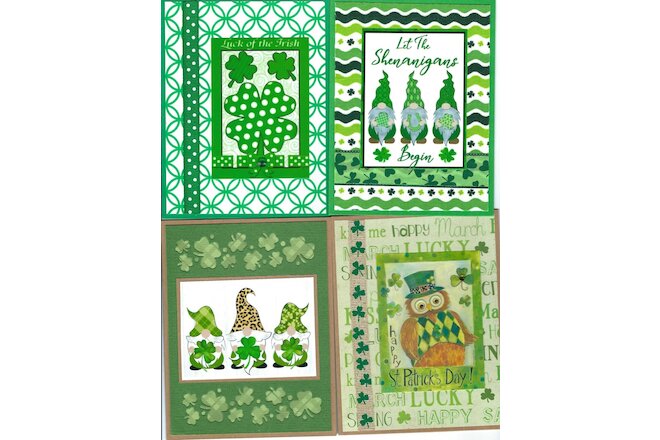 Handmade ST. PATRICK'S DAY  CARDS #SP16--Lot of 4