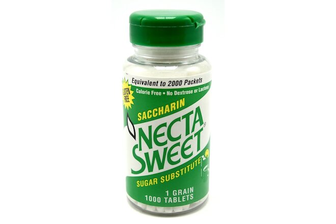 2 1000-Tablet Bottles 1 Grain Necta Sweet Saccharin Tablets NectaSweet