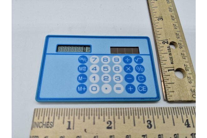 2X Thin Card Solar Wallet Calculator Pocket Potable Mini Size Random Color US