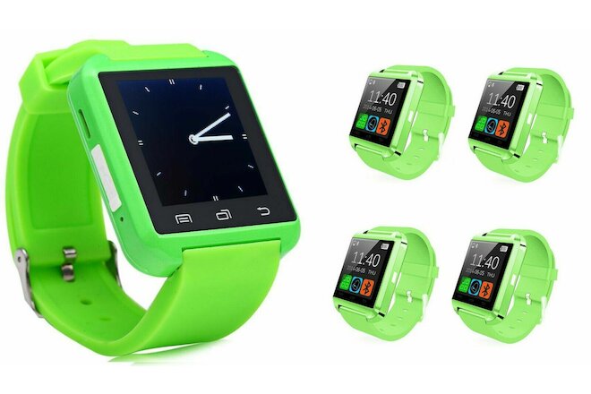 Green 5 Pack Bluetooth Smart Watch For Kids Adults Camera Touch Screen