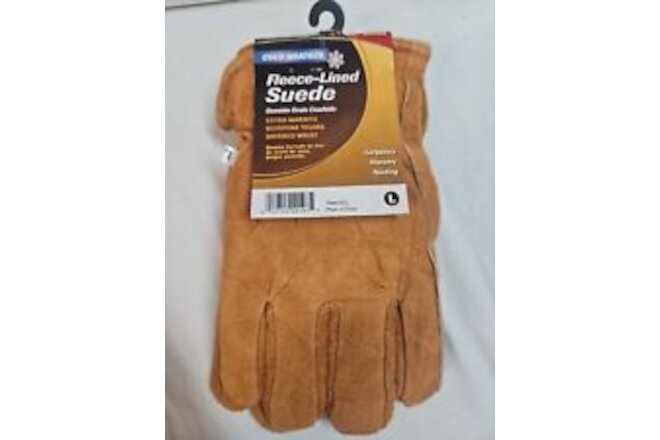 Magid Mens SUEDE Gloves Fleece Lined Large WARM Shirred Wrist TB44IETL Tan