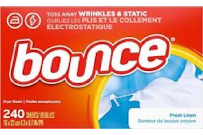Bounce Dryer Sheets Laundry Fabric Softener, Fresh 240 Count (Pack of 1)