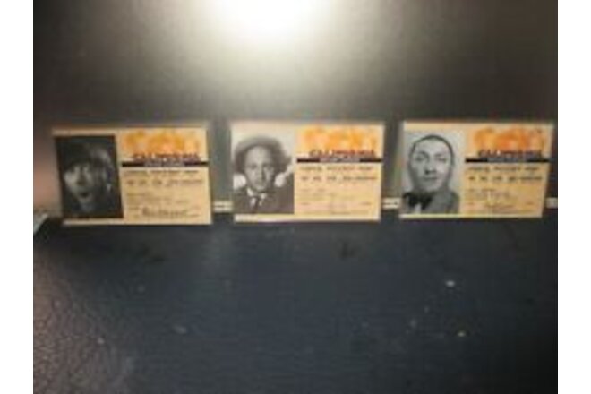 Set of 3 Three Stooges Laminated Drivers License, Moe, Larry, Curly,  LOOK!