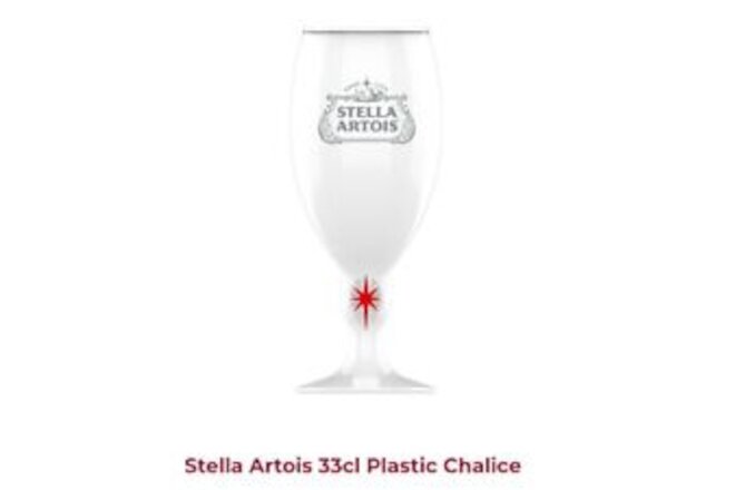 NEW Lot Of  4 Stella Artois White Acrylic  Plastic Chalice Glasses