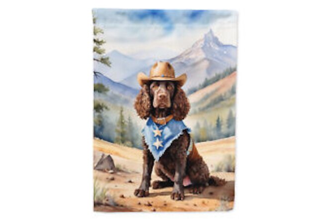 American Water Spaniel Cowboy Welcome Flag Canvas House Size DAC5835CHF