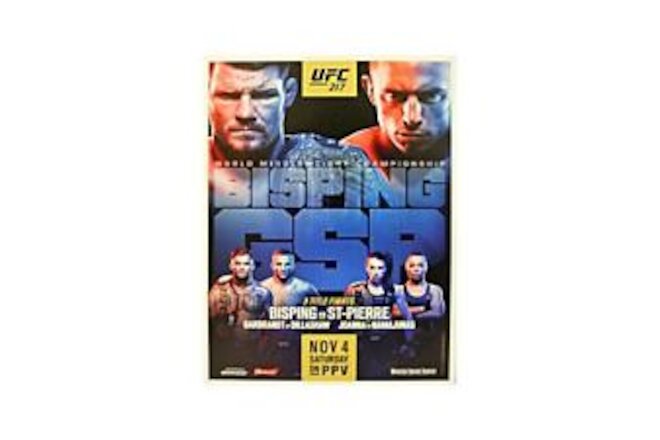 UFC 217: Bisping vs St-Pierre Replica Event Poster on Stretched Canvas