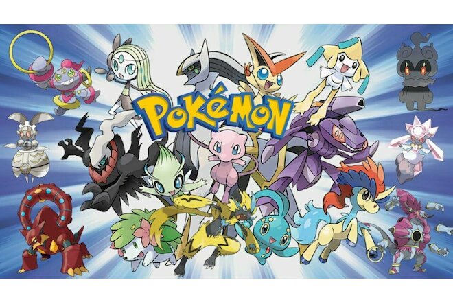 Complete 18-bundle of Mythical Event pokemon Generation 1 to 7 [Mew to Zeraora]