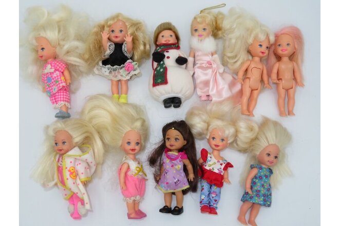 Kelly Doll Tommy Snowman Sister Barbie Doll LOT Ornament Nostalgic Vintage Pink