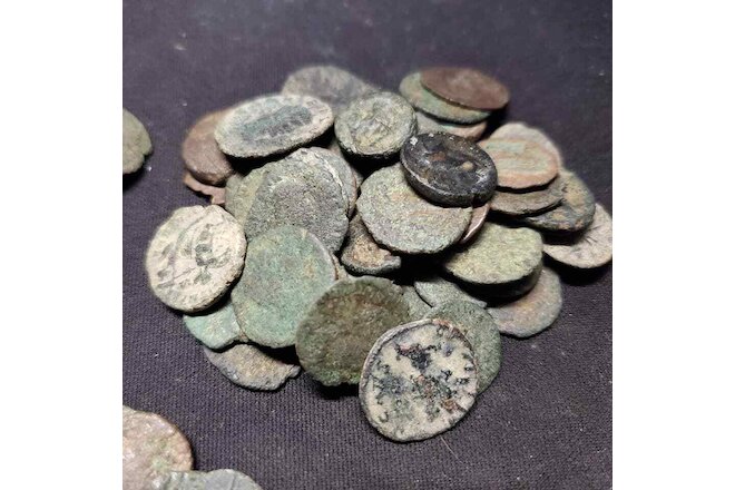 Lot of 10 Random Ancient Coins Early A.D. Greek and Roman