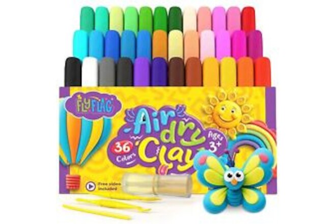 Air Dry Clay 36 Colors, Soft & Ultra Light, Modeling Clay for Kids with Acces...
