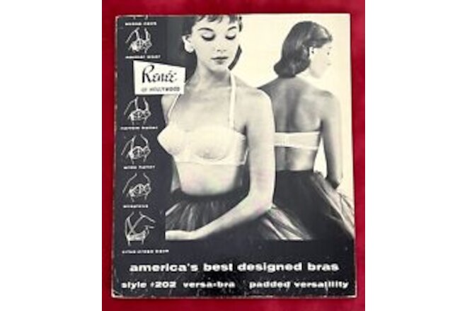 RENEE of HOLLYWOOD Style #202 VersaBra PADDED BRA Counter AD CARD SIGN NOS (393)