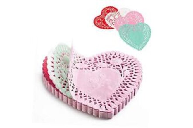 Heart Doilies: Elegant Paper Doilies for Crafts and Valentines 4 inch  4 inches