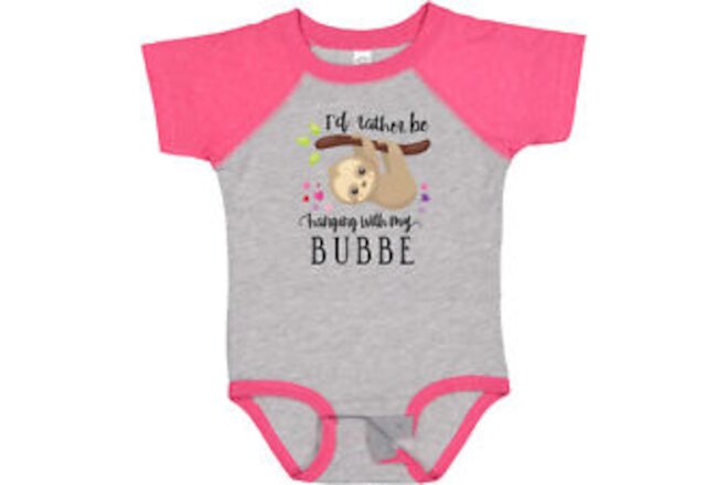 Inktastic Sloth I'd Rather Be Hanging With Bubbe Baby Bodysuit I Love My Cute