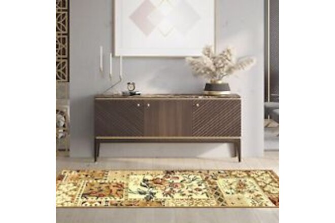 Flower Patch Collection Rug Runner, Beautiful Floral Patchwork Design, 10mm P...