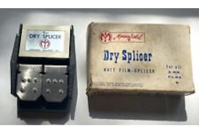 Vintage MANSFIELD Dry Splicer 8mm Butt Film Splicer w/ original box  Made in USA