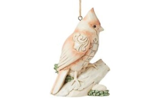 Jim Shore Heartwood Creek White Woodland Cardinal on Branch Hanging Ornament,...