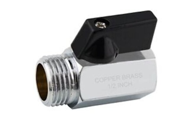 YOO.MEE Shut-Off Brass Ball Valve 1/2'' Standard Connections with Polished Ch...
