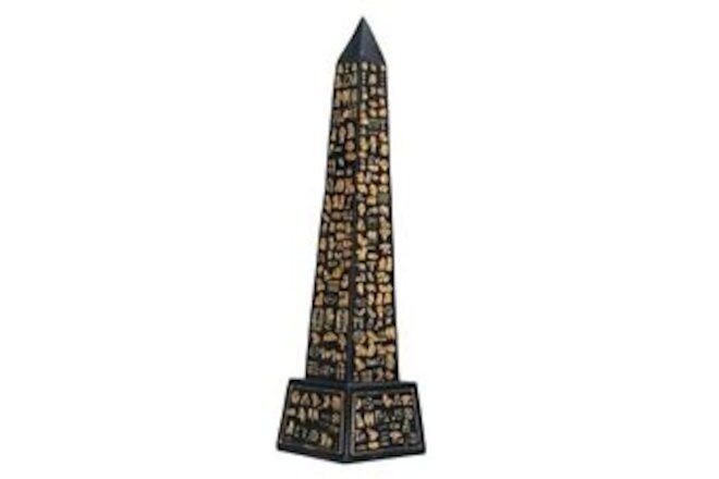 SUMMIT COLLECTION Black Egyptian Obelisk with Gold Hieroglyphs Collectible