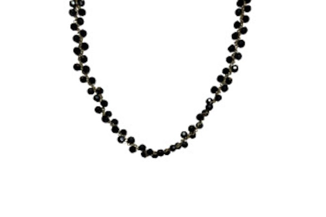 Obsidian Black Jade Gold Chain Necklace