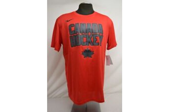 NEW Nike Team Canada Men's Red Ice Hockey Short Sleeve Dri-Fit T-Shirt Size XL