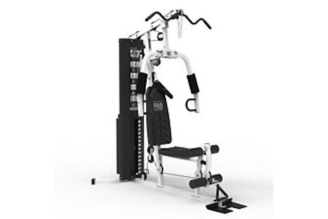 Marcy MWM-7454 Stack Multifunctional Home Gym Full Body Workout Station, White