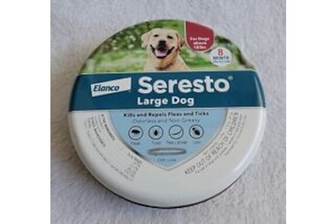 Seresto LARGE Dog Flea and Tick Collar 8 Month Protection OVER 18 LBS .