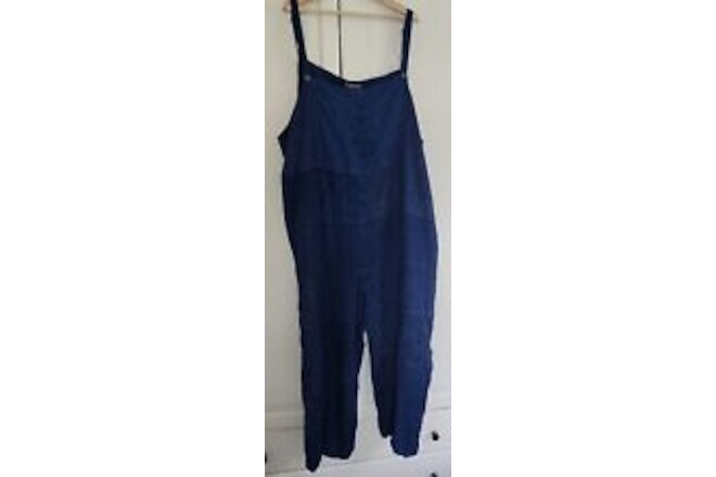 New The Pyramid Collection Sz 3X Overalls Embroidered Patchwork Lagenlook Blue