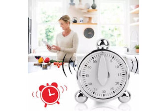 60 Minutes Kitchen Mechanical Timer Baking Cooking Reminder Loud Alarm .a