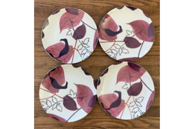 POTTERY BARN “Graphic Harvest” Luncheon Salad Plates, Set of 4, 8.25” Brazil