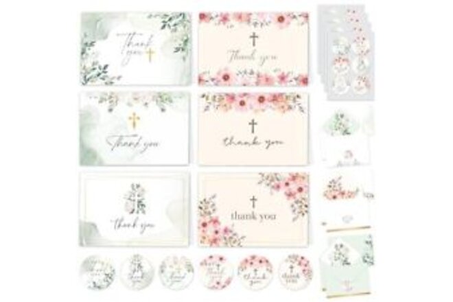 24 Pack Christian Thank You Cards with Envelopes & Stickers, 6 Designs Blank ...