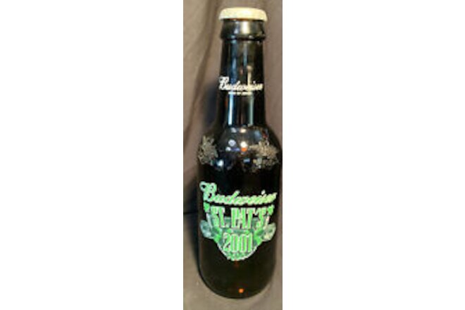 Large Budweiser St. Patrick’s Clover 80oz  GLASS 15" Beer Bottle Bank RARE
