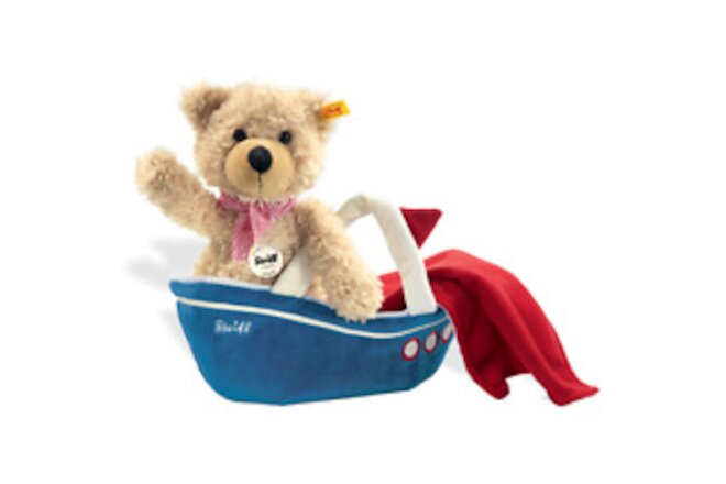 STEIFF Charly Dangling Cosy Teddy Bear With Boat Bag & Towel NEW with tags