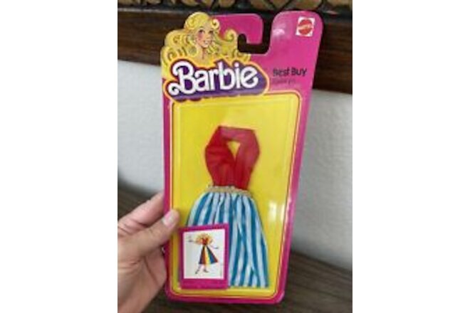VTG  1978 Barbie Best Buy Fashions # 1353 Red Blue Stripes Halter Dress New Rare