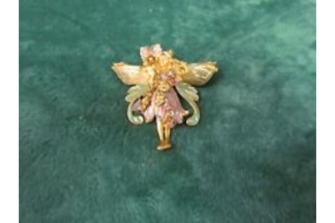 Kirks Folly Primrose the Flower Fairy Brooch Necklace Pendant Gold Tone Vintage