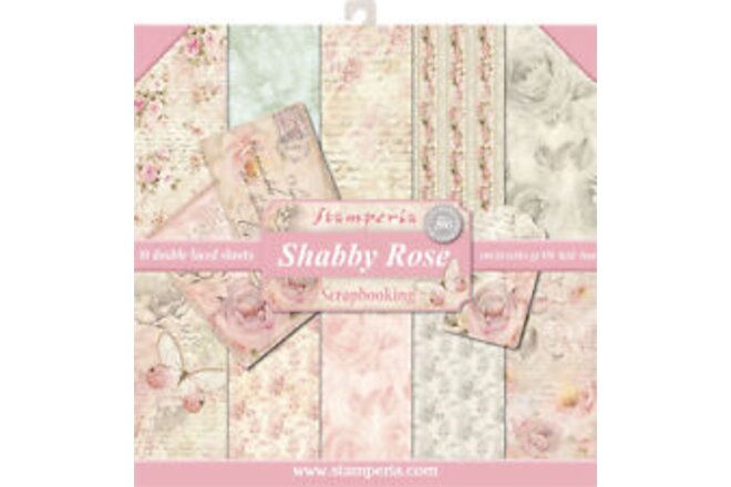 Stamperia Double-Sided Paper Pad 12"X12" 10/Pkg-Shabby Rose,10 Designs/1 Each SB