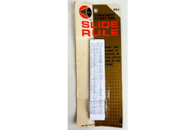 Vintage Vue Pak 5-7/8" Pocket Slide Rule #114 - Japan - Sealed Package