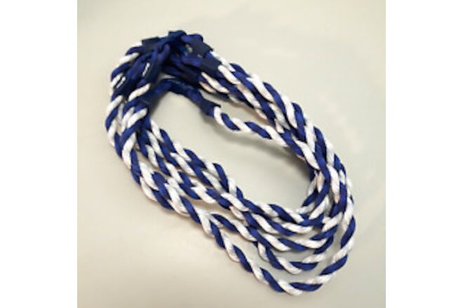 6 PHITEN MLB Corded Twisted Necklace Navy Blue White Gray 18" New without Box