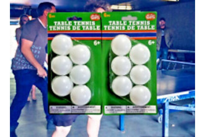 Ping Pong Table Tennis Balls All-Star Sports 2 Packs of 6 Each White NEW