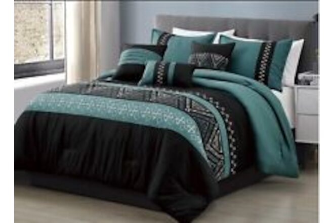 7 Piece Western Southwestern Native American Design Comforter Set King 22307