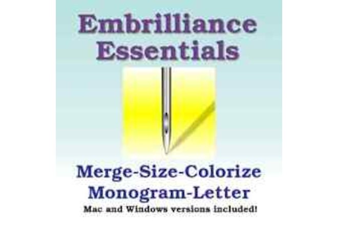 Embrilliance Essentials Lettering & Editing Machine Embroidery Software