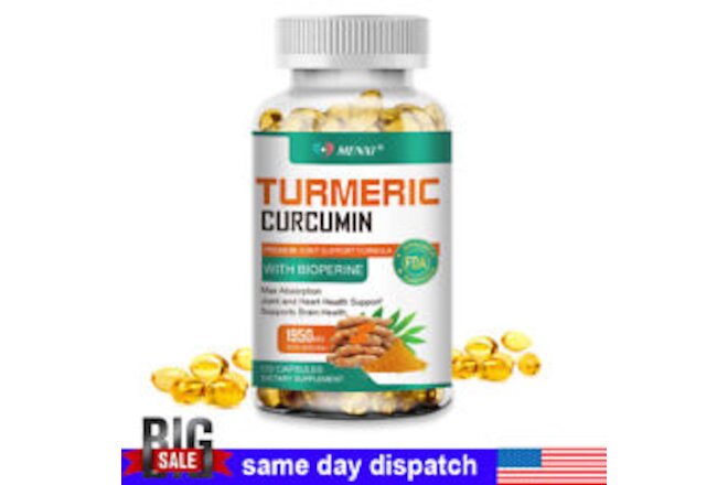Turmeric Curcumin 1800mg with Ginger & Black Pepper for High Absorption 120 Caps