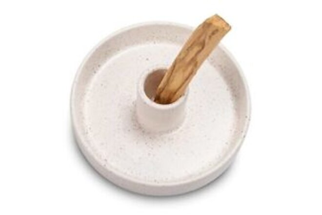 Palo Santo Holder, Ceramic Incense Holder for Palo Santo Sticks, Speckled White