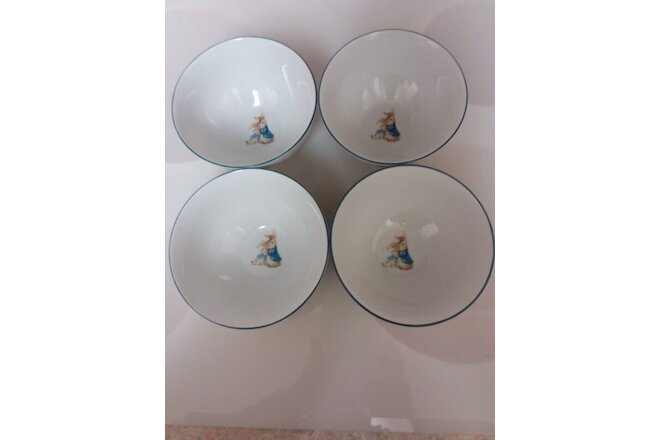 Set of 4 Beatrix Potter "Peter Rabbit" Porcelain Bowls 5 1/2"