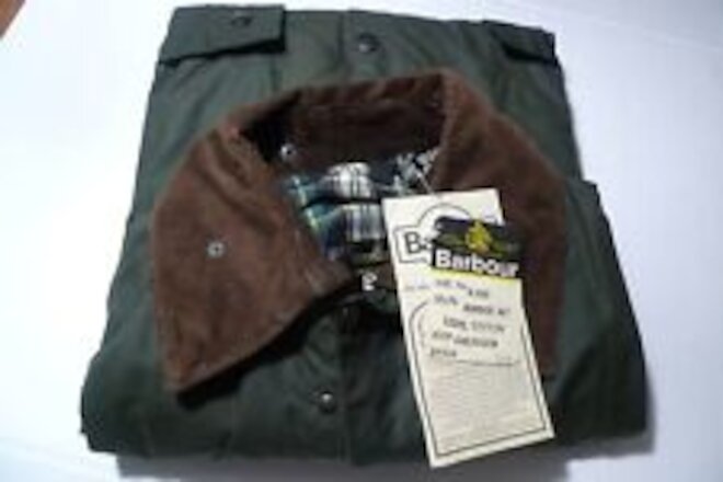 BARBOUR- A200 BORDER WAX COTTON JACKET-  NOS & TAG- MADE @UK- 40-ONE CREST--RARE