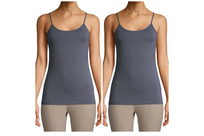 Time and Tru Women's Adjustable Strap Cami sz Large Scoop Neck Gray Lot of 2 New