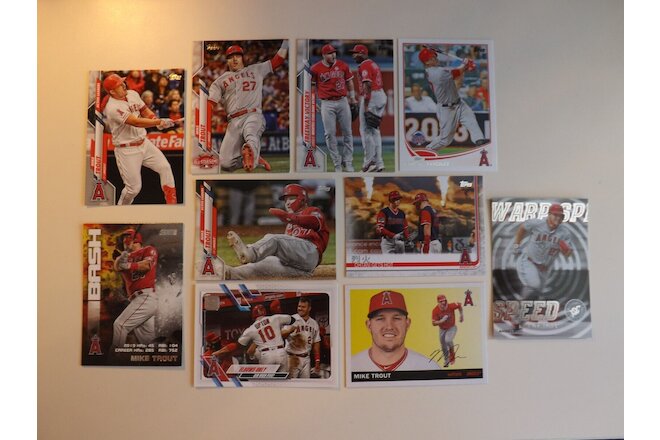 2013-2021 Mike Trout Topps Baseball Card Lot (10 different) Inserts & Base