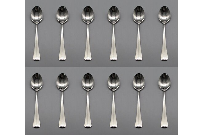 Oneida Stainless DISTINCTION FIRESIDE Oval Soup Place Spoons Set of Twelve * USA