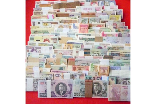 100 Different World Paper Money Collection, All Genuine and UNC, New Banknotes
